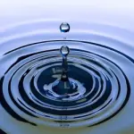 Waterdruppel met kringen eromheen